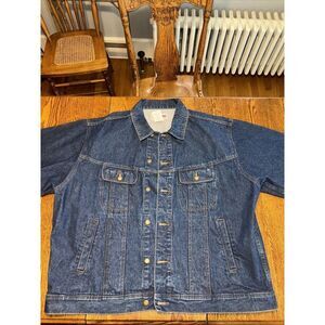 Wrangler Rugged Wear Cowboy Jean Jacket Mens 2XL Denim Trucker WGGH33163 Vintage